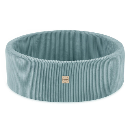 PLUSH NEST Trocken Bällebad, 90x30 cm, rund, blau, Premium Cord
