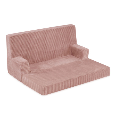 PLUSH NEST Sofa with armrests Foldie , pink premium corduroy