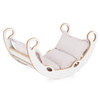 PLUSH NEST Bujak dla dzieci XS Mini Rocker 2w1 + poduszka Jasny Beżowy, biały, Wooden Play