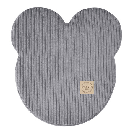 PLUSH NEST Teddy bear pouf, 46x25 cm, gray, premium corduroy