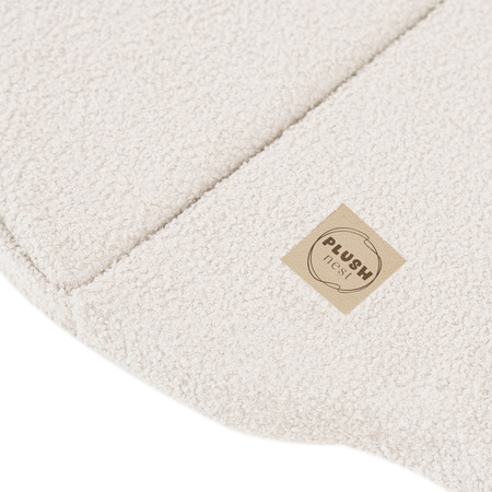 PLUSH NEST flower mat, 115x115x5cm, cream, lamb, fluffy flower