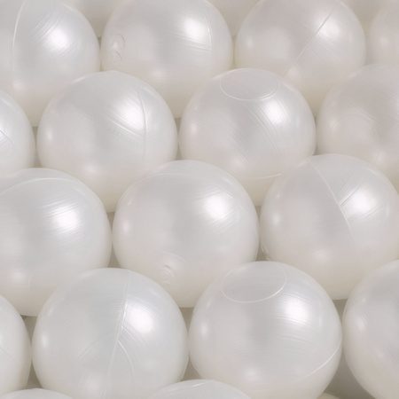 PLUSH NEST Dry pool balls, 6 cm, set of 200 pcs: pearl, gold, transparent