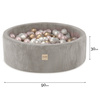 PLUSH NEST Suchy basen, 90x30 cm, okrągły, beżowy, gruby sztruks