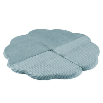 PLUSH NEST flower mat, 115x115x5cm, blue, premium corduroy, fluffy flower