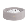 PLUSH NEST Dry pool, round, 90x30 cm, grey lamb