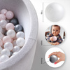 Dry pool balls, 6 cm, set of 200 pcs: pearl, silver, pearl light pink