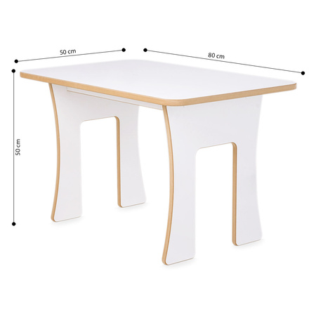 PLUSH NEST Rectangular table for children, white Wooden Play