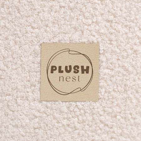 PLUSH NEST Dry pool, round, 90x30 cm, cream lamb (+ 200 balls gold, pearl, transparent)