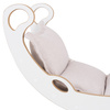PLUSH NEST Bujak dla dzieci XS Mini Rocker 2w1 + poduszka Jasny Beżowy, biały, Wooden Play