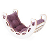 PLUSH NEST Small Rocker 4-in-1 Wippe + Kletterwand/Rutsche + Kissen (lila Velvet), weiß Wooden Play