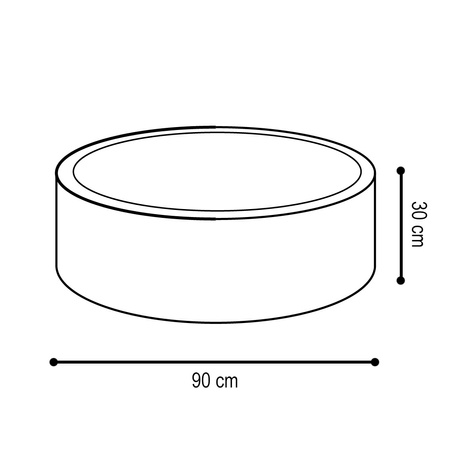 PLUSH NEST Dry pool, 90x30 cm, round, grey, velvet, velvet