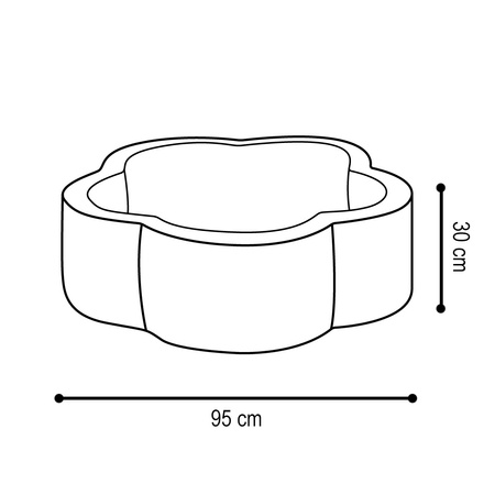 Plüsch Nest Dry Flower Pool, 95x30, grau, Premium-Cord, Floral Fun Zone
