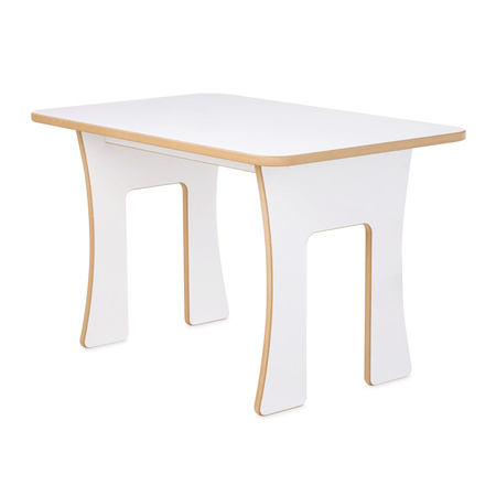 PLUSH NEST Rectangular table for children, white Wooden Play