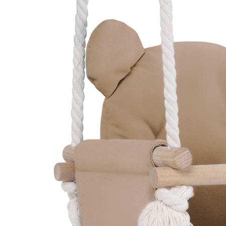 PLUSH NEST Teddybär-Schaukel, beige (gold), Samt