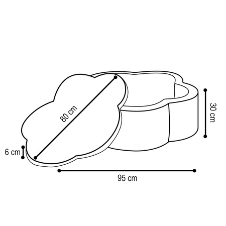 PLUSH NEST Suchy basen kwiatek z matą 95x30 cm, kremowy baranek
