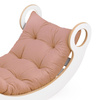 PLUSH NEST Big Rocker 6-in-1 rocker, climbing wall/slide, top, chair, cushion (beige/gold Velvet), Wooden Play