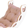 PLUSH NEST Small Rocker 4-in-1 Wippe + Kletterwand/Rutsche + Kissen (beige/gold Velvet), weiß Wooden Play