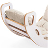 PLUSH NEST Small Rocker 4-in-1 rocker + climbing wall/slide + cushion (beige/gold Velvet), white Wooden Play