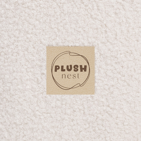 PLUSH NEST Suchy basen kwiatek z matą 95x30 cm, kremowy baranek