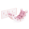 PLUSH NEST Small Rocker 4-in-1 rocker + climbing wall/slide + cushion (pink Velvet), white Wooden Play