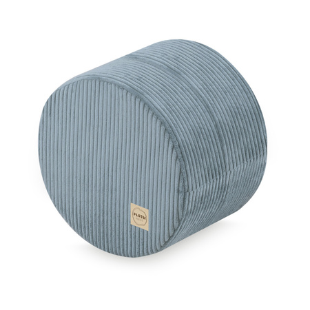 PLUSH NEST round pouf 40x30 cm, blue, premium corduroy