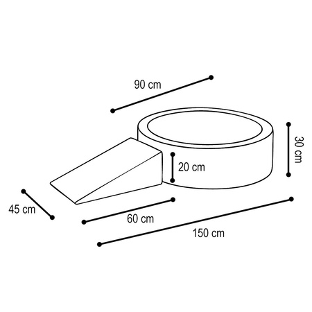PLUSH NEST Plac zabaw Suchy basen 90x30 + trójkąt (+200 piłek:perłowy, miętowy perłowy, srebrny), zielony, sztruks premium