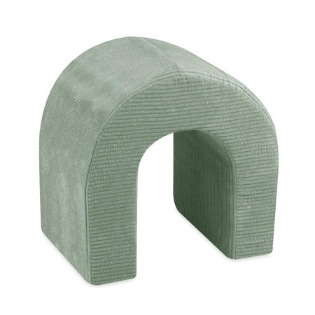 PLUSH NEST Playground Castle with pool+150 balls (pearl, silver), premium corduroy green
