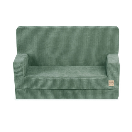 PLUSH NEST Foldie sofa with armrests, premium green corduroy