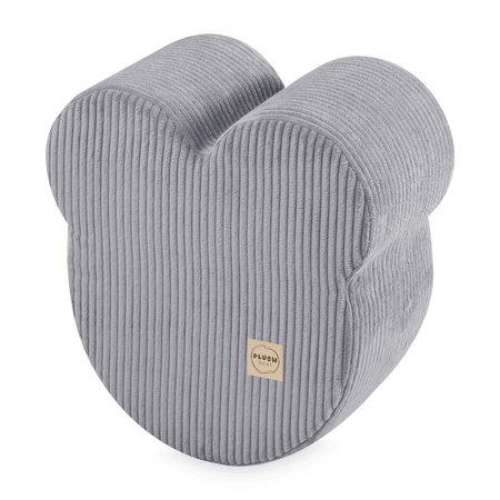 PLUSH NEST Teddy bear pouf, 46x25 cm, gray, premium corduroy