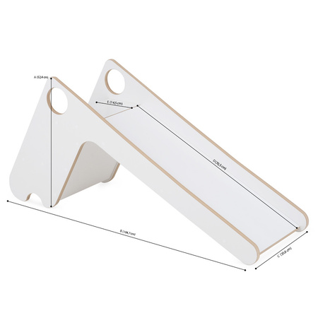 PLUSH NEST Wooden slide for children, white, Wooden Play