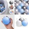 Dry pool balls, 6 cm, set of 200 pcs: pearl, silver, pearl light blue