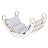 PLUSH NEST Bujak dla dzieci XS Mini Rocker 2w1 + poduszka Jasny Szary, biały, Wooden Play
