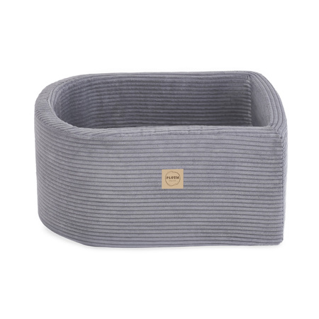 PLUSH NEST Mini playground (+basin and 100 balls ), gray , premium corduroy