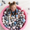 Dry pool balls, 6 cm, set of 200 pcs: pearl, silver, pearl light blue