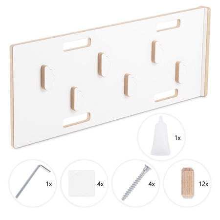 PLUSH NEST Small Rocker 4-in-1 rocker + climbing wall/slide + cushion (beige/gold Velvet), white Wooden Play