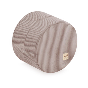 PLUSH NEST round pouf 40x30 cm, beige, premium corduroy