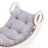 PLUSH NEST Big Rocker 6-in-1 rocker, climbing wall/slide, top, chair, cushion (Velvet grey), Wooden Play