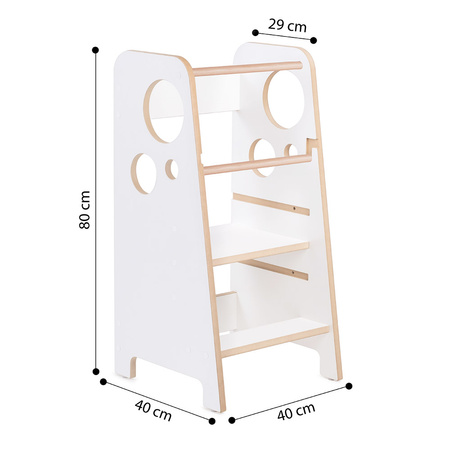 PLUSH NEST SLIM Küchenhelfer , Küchenhelfer, 3 Stufen, weiß Holzspiel