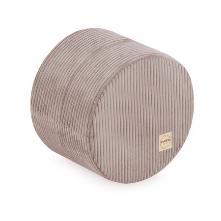 PLUSH NEST round pouf 40x30 cm, beige, premium corduroy