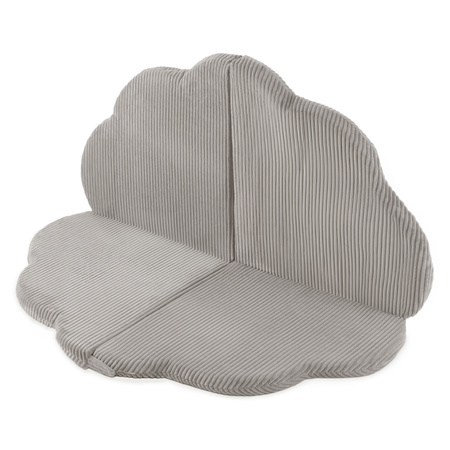 PLUSH NEST Mata kwiatek, 115x115x5cm, beżowy, sztruks premium, fluffy flower