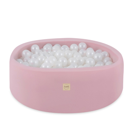 PLUSH NEST Trocken Bällebad, 90x30 cm, rund, rosa, Baumwolle, smart