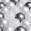 Dry pool balls, 6 cm, set of 200 pcs: pearl, transparent, silver