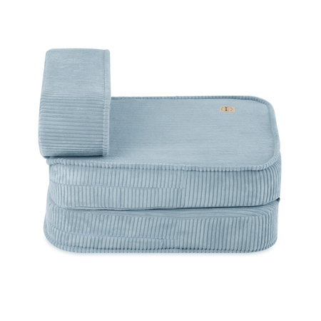 PLUSH NEST Kinderliegesessel, 150x60x25 cm, Premium Cord blau