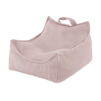 PLUSH NEST Puffy Square Fotel,  77x67x50,  jasny róż,  sztruks