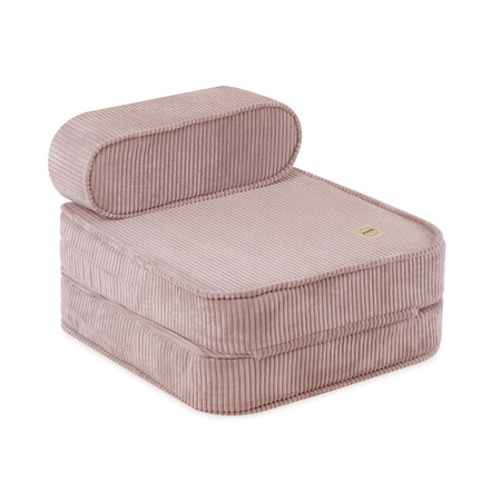 PLUSH NEST Kindersessel, 150x60x25 cm, rosa Kord Premium