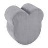 PLUSH NEST Teddybär-Pouffe, 46x25 cm, grau, hochwertiger Kordsamt