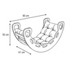 PLUSH NEST Small Rocker 4-in-1 rocker + climbing wall/slide + cushion Light Beige, white Wooden Play