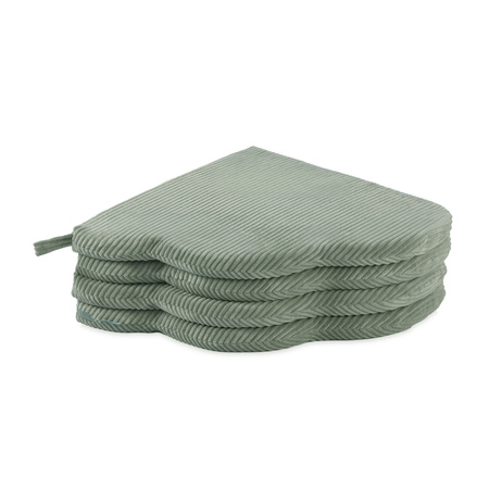 PLUSH NEST flower mat, 115x115x5cm, green, premium corduroy, fluffy flower