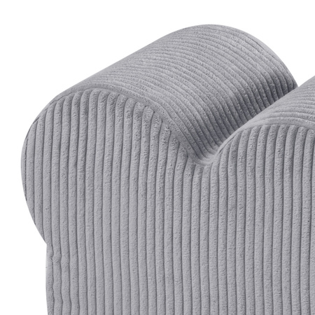 PLUSH NEST Teddy bear pouf, 46x25 cm, gray, premium corduroy