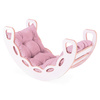 PLUSH NEST Small Rocker 4-in-1 rocker + climbing wall/slide + cushion (pink Velvet), white Wooden Play